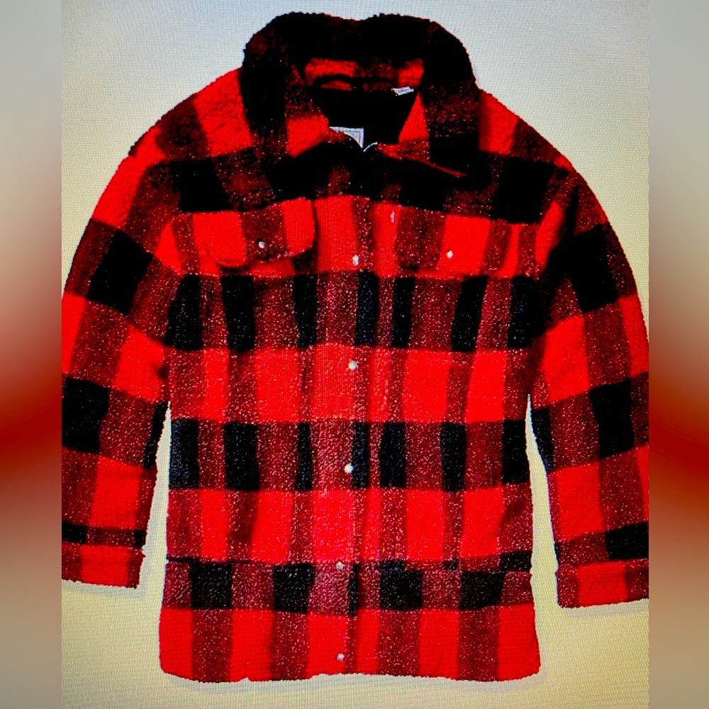Levi’s Women’s Sherpa Buffalo Plaid Long Jacket
